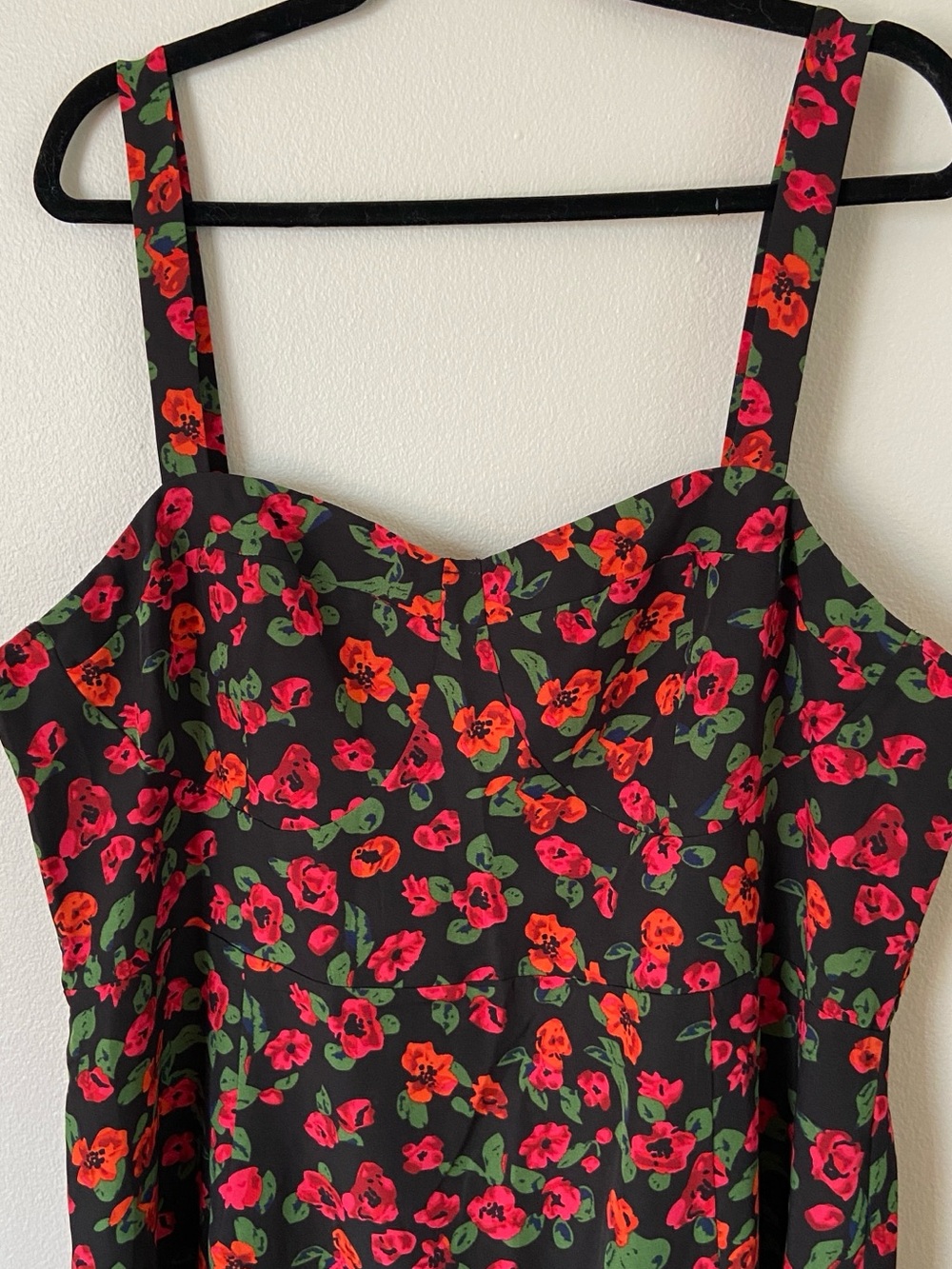 Cider Black Slip Dress with Floral Print - Picture 2 of 5